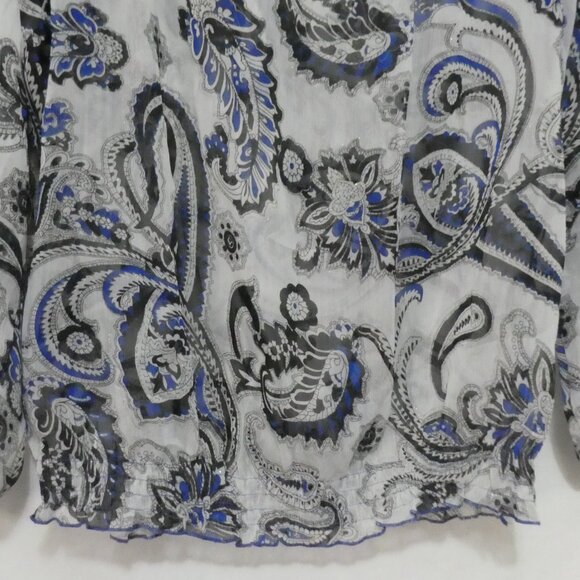 Y2K - LOVESTITCH | medium | Paisley Print Bohemian Blouse | Lace Up Neck - Picture 14 of 15